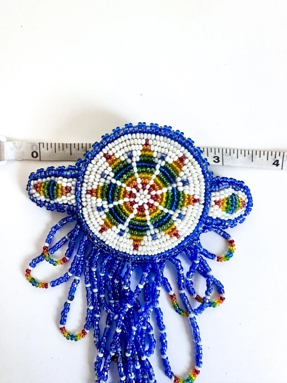 Handcrafted Native American-style Seed Bead Medallion Hair Clip